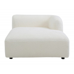 Chaise longue fijo en tela bouclé blanco roto DANEPI