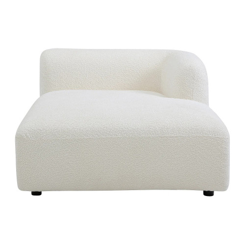 Chaise longue fijo en tela bouclé blanco roto DANEPI