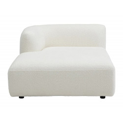 Chaise longue fijo izquierdo en tela bouclé blanco roto DANEPI