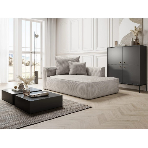 Chaise longue izquierda de pana beige PINETA