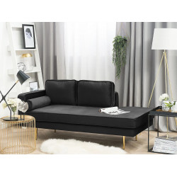 Chaise longue izquierdo MIRAMAS Terciopelo Negro