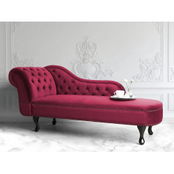 Chaise longue izquierdo NIMES Terciopelo Borgoña