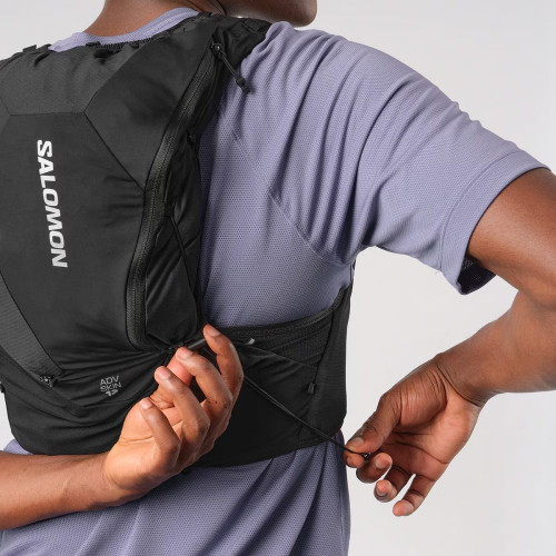 Chaleco de running unisex ADV SKIN 12 con bidones incluidos Salomon Negro