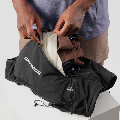 Chaleco de running unisex ADV SKIN 12 con bidones incluidos Salomon Negro