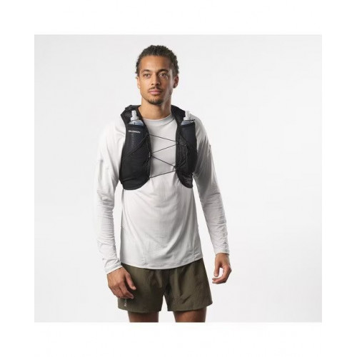 Chaleco de running unisex con bidones incluidos Active Skin 8 Salomon Negro