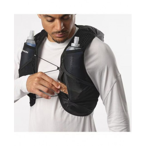 Chaleco de running unisex con bidones incluidos Active Skin 8 Salomon Negro