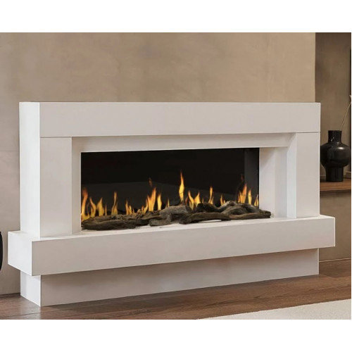 Chemin'arte chimenea eléctrica de suelo linéa blanca