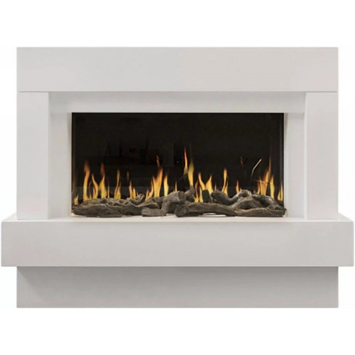 Chemin'arte chimenea eléctrica de suelo linéa blanca