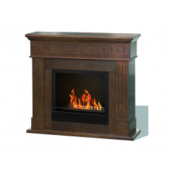 Chimenea de bioetanol Cambridge, biochimenea de suelo, madera marrón, 110x37x102h