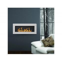Chimenea de bioetanol de pared blanca Siena, L 90 x P 12 x H 40