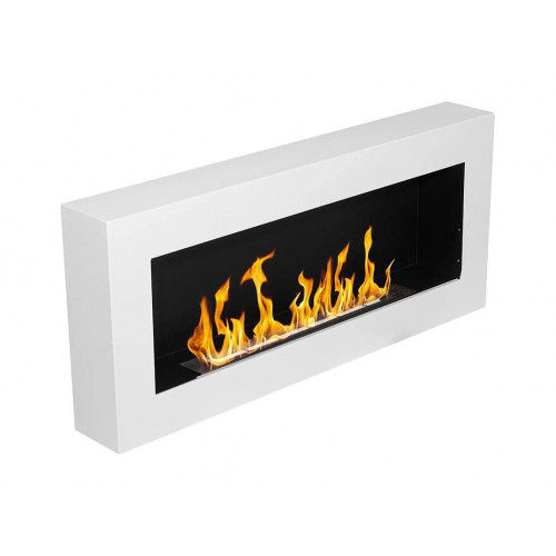 Chimenea de bioetanol de pared blanca Siena, L 90 x P 12 x H 40