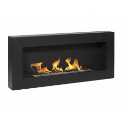 Chimenea de bioetanol de pared Siena Black, L 90 x P 12 x H 40