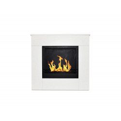 Chimenea de bioetanol de pie Michelangelo de madera blanca, 96 x 36 x 90 h, fabricada en Italia