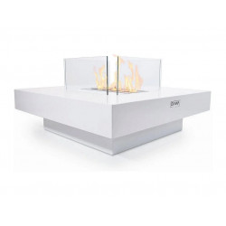 Chimenea de bioetanol de suelo Panarea White 70x70x35 para interior/exterior