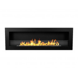 Chimenea de bioetanol empotrada de pared LIVORNO 120 negra 120x40