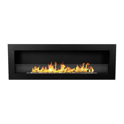 Chimenea de bioetanol empotrada de pared LIVORNO 120 negra 120x40