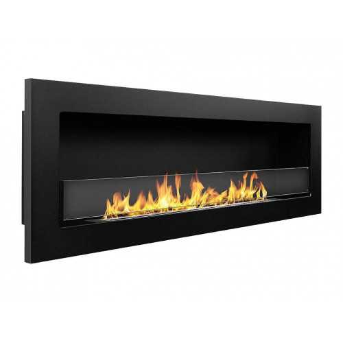Chimenea de bioetanol empotrada de pared LIVORNO 120 negra 120x40