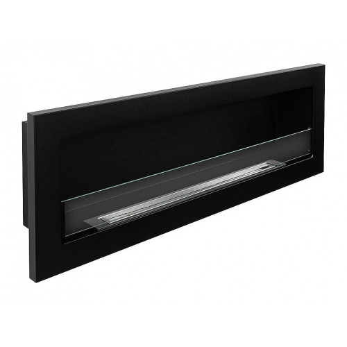 Chimenea de bioetanol empotrada de pared LIVORNO 120 negra 120x40