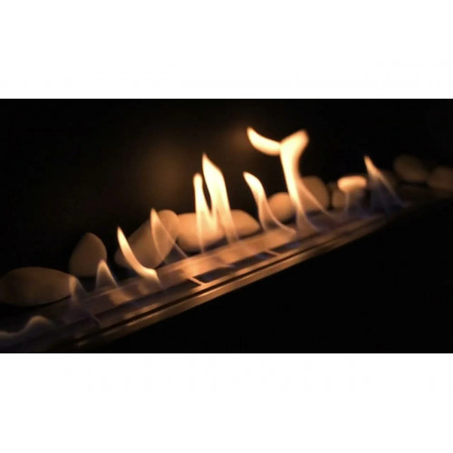 Chimenea de bioetanol Livorno Black de pared o empotrada, L 90 x P 12 x H 40 con cristal