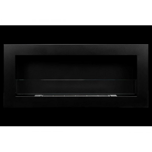 Chimenea de bioetanol Livorno Black de pared o empotrada, L 90 x P 12 x H 40 con cristal