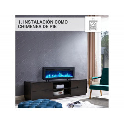 Chimenea eléctrica BALDERIA Agnes 40 - Chimenea de pie, de pared o empotrable - Negro
