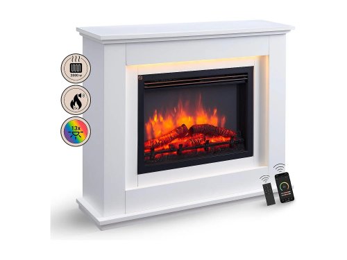 Chimenea eléctrica BALDERIA Baldur - Chimenea de pie - Blanca