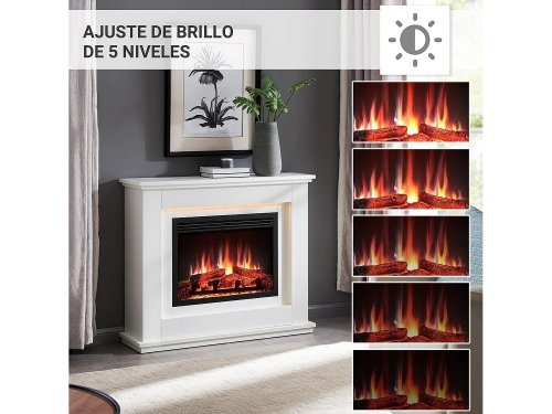 Chimenea eléctrica BALDERIA Baldur - Chimenea de pie - Blanca