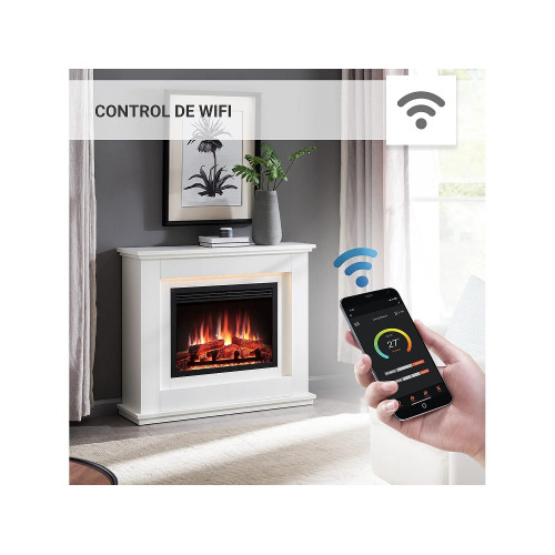 Chimenea eléctrica BALDERIA Baldur - Chimenea de pie - Blanca