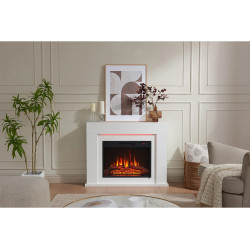 Chimenea eléctrica BALDERIA Finn Design - Chimenea de pie - Blanca