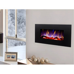 Chimenea eléctrica CHANDELA - Largo 84 x Ancho 14 x Alto 45 cm - Negra