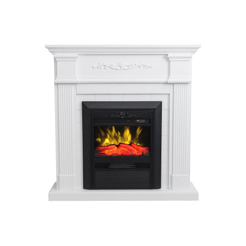 Chimenea eléctrica - Con repisa - Long. 98 x Prof. rof. 26 x Alt. 100,8 cm - Blanco - OTEMANU