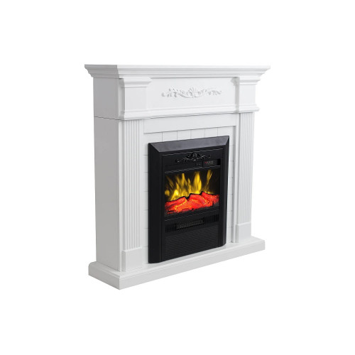 Chimenea eléctrica - Con repisa - Long. 98 x Prof. rof. 26 x Alt. 100,8 cm - Blanco - OTEMANU