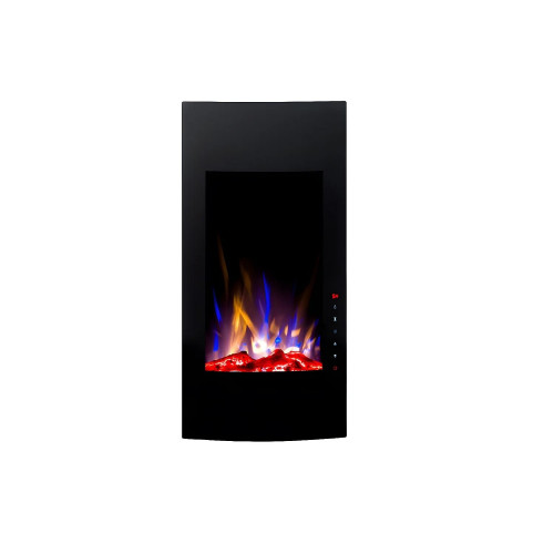 Chimenea eléctrica curva VULCANO - Largo 41 x Ancho 13 x Alto 81 cm - Negra