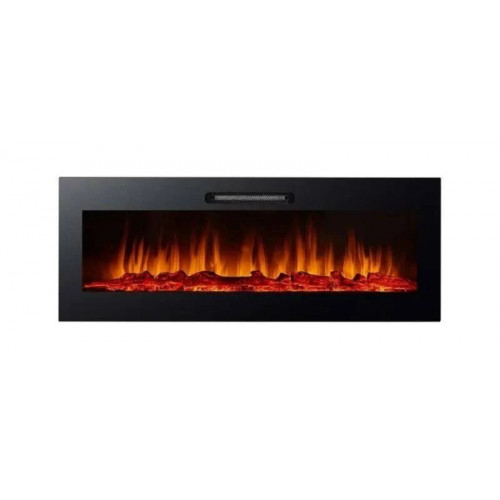 Chimenea Eléctrica de Pared Empotrable Para Interior 2000w Kekai Oregon 127x16x48 cm Con Simulación de Fuego 2 Niveles Con Mando