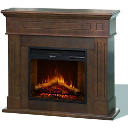 Chimenea eléctrica de pie Cambridge madera de nogal