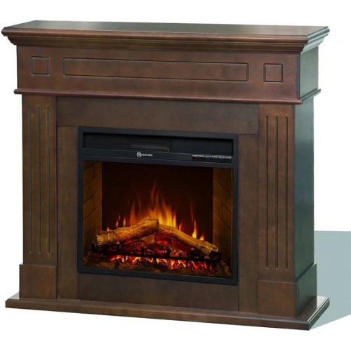 Chimenea eléctrica de pie Cambridge madera de nogal