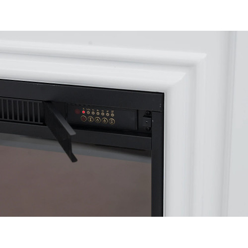 Chimenea eléctrica de suelo con manto - L. 120 x Pr. 33 x Alt. 101,5 cm - Blanco - OTANI