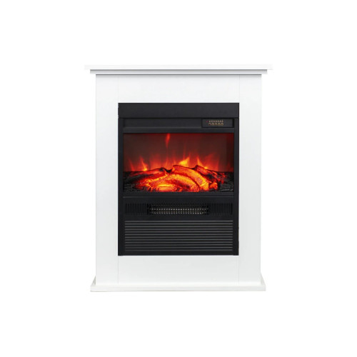 Chimenea eléctrica de suelo con manto - L. 61,1 x Pr. 25 x Alt. 76,6 cm - Blanco - ETORI