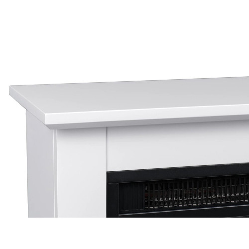 Chimenea eléctrica de suelo con manto - L. 64,5 x Pr. 23,5 x Alt. 61 cm - Blanco - ULANO