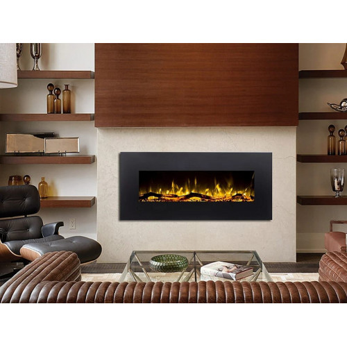Chimenea eléctrica LALITA - Largo 110 x Ancho 14 x Alto 49 cm - Negra