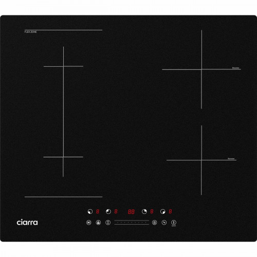 CIARRA Placa de Inducción 4 Fuegos 59 cm 7200 W Zona Flex 9 Niveles Boost Temporizador 99 min Función Pausa Negro CD4BFBIH