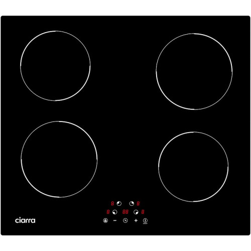 Ciarra Placa inducción 59cm 6000w Placa Vitrocerámica Temporizador Pulsador táctil cd4bih-d