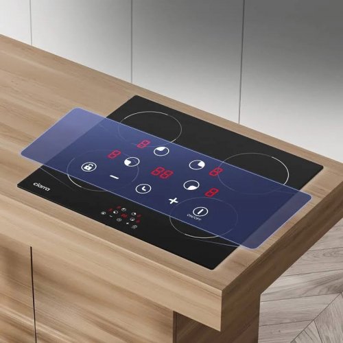 Ciarra Placa inducción 59cm 6000w Placa Vitrocerámica Temporizador Pulsador táctil cd4bih-d