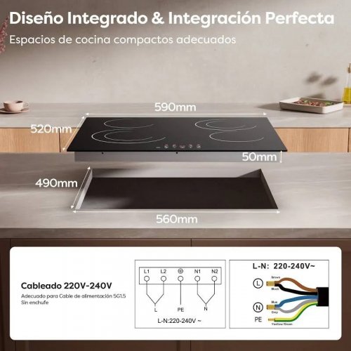 Ciarra x CDV 60 cm Electric Ceramic Hob 4 Zones