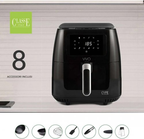 Classe Freidora de Aire 6.5 litros negro brillo VIVO Air fryer