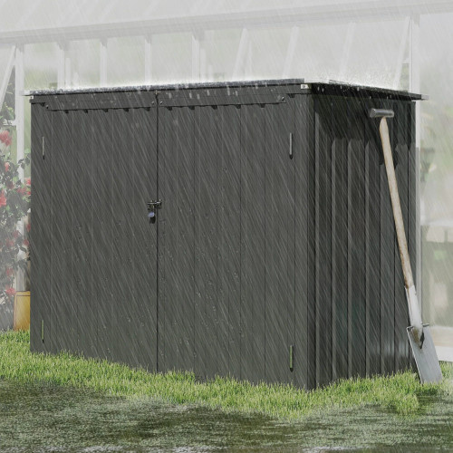 Cobertizo Para Contenedor De Basura Doble De Acero Galvanizado Con Tapa Abatible