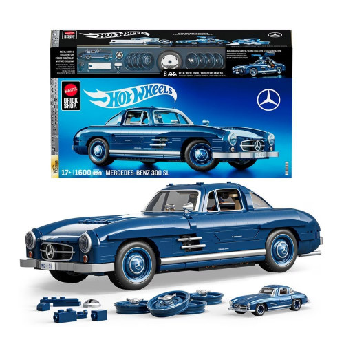 Coche de bloques de construcción Mercedes-Benz 300 SL Hot Wheels Mega