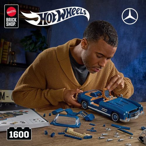 Coche de bloques de construcción Mercedes-Benz 300 SL Hot Wheels Mega