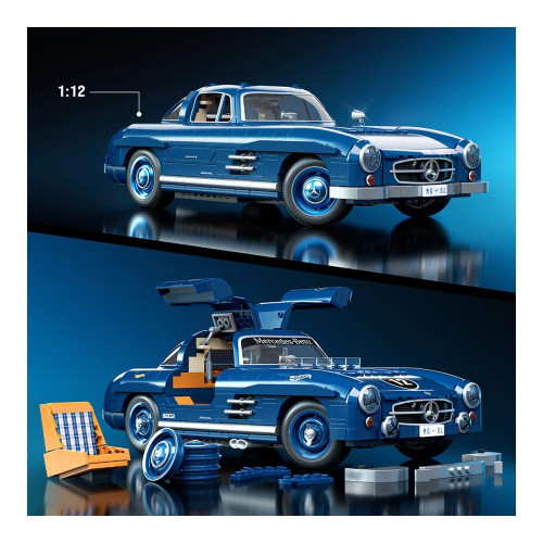 Coche de bloques de construcción Mercedes-Benz 300 SL Hot Wheels Mega