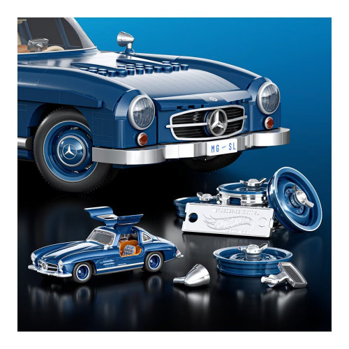 Coche de bloques de construcción Mercedes-Benz 300 SL Hot Wheels Mega